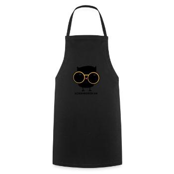Eule mit Brille (b) - Kochschürze - Schwarz - Vorne - AI Model Male 185 dark (185cm)