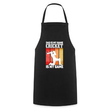Dad Is My Name Cricket Is My Game - Cooking Apron - black - Front - AI Model Male 185 dark (185cm)