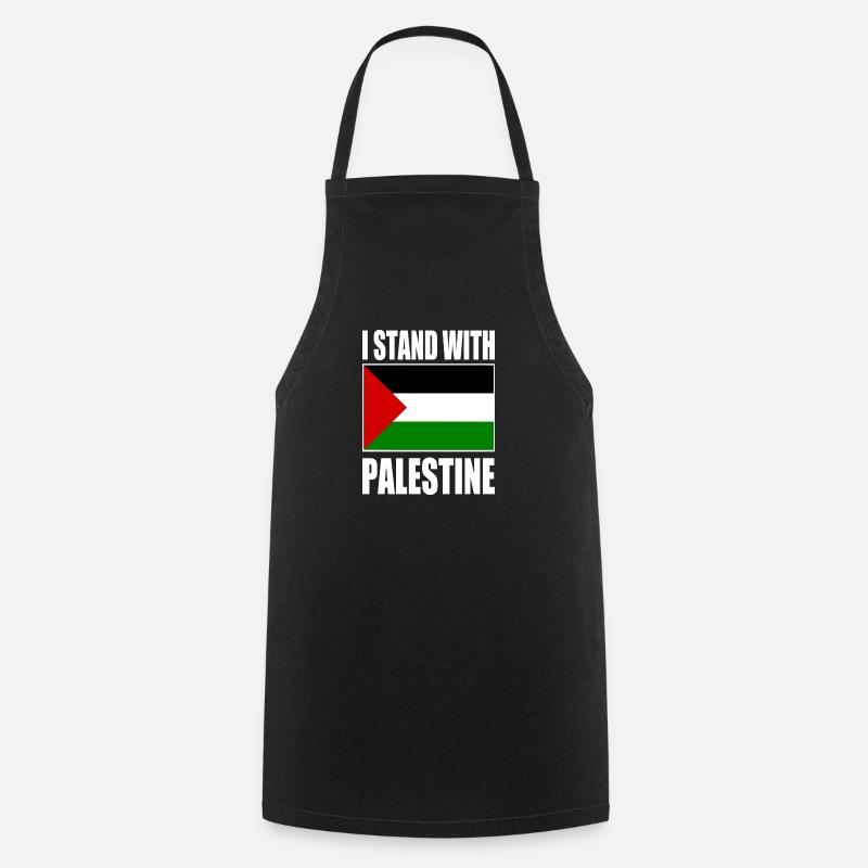 I stand with palestine - Cooking Apron - black