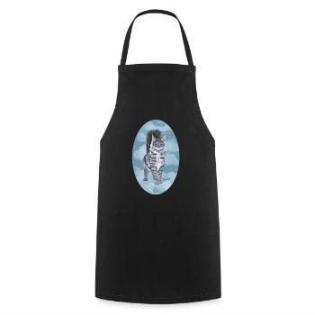 Feathertail Feathertail Firestar Gray Cat - Cooking Apron - black - Front - AI Model Male 185 dark (185cm)