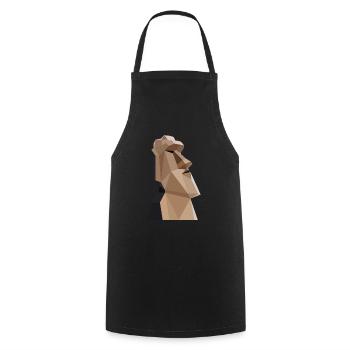 Statue moai - Tablier de cuisine - noir - Devant - AI Model Male 185 dark (185cm)
