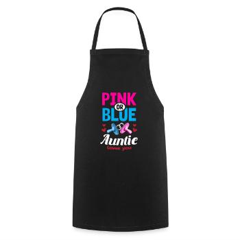 Pink or Blue Auntie Loves You Gender Reveal Party - Kochschürze - Schwarz - Vorne - AI Model Male 185 dark (185cm)