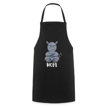 Nope Hippopotamus I Funny Lazy Hippo - Cooking Apron - black - Front - AI Model Male 185 dark (185cm)