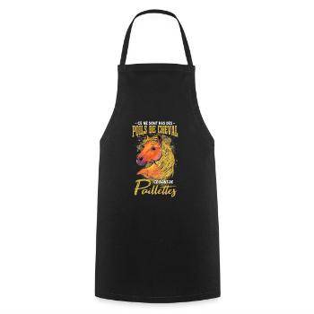 Phrase amusante sur le cheval - Tablier de cuisine - noir - Devant - AI Model Male 185 dark (185cm)