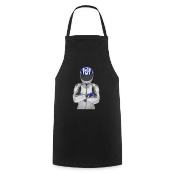Motorcycle Lifestyle / Motorcycle / Motorcycle biker - Cooking Apron - black - Front - AI Model Male 185 dark (185cm)
