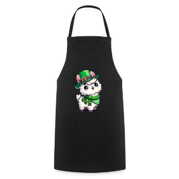 St. Patrick's Day Llama Cartoon - Cooking Apron - black - Front - AI Model Male 185 dark (185cm)
