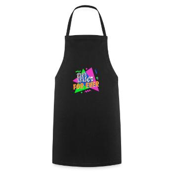 80s For Ever - 80s - colorful + crazy - Cooking Apron - black - Front - AI Model Male 185 dark (185cm)