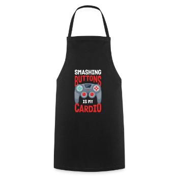 Gamer Gaming Computer Controller - Cooking Apron - black - Front - AI Model Male 185 dark (185cm)