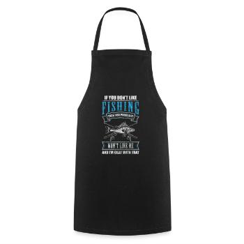 Pêcheur Pêcheur Hameçon Eau - Tablier de cuisine - noir - Devant - AI Model Male 185 dark (185cm)