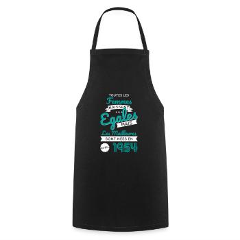 70th Anniversary - Best April 1954 - Cooking Apron - black - Front - AI Model Male 185 dark (185cm)