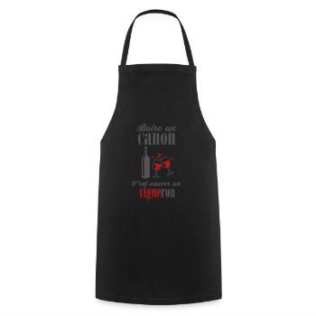 Vigneron vins raisins cave - Tablier de cuisine - noir - Devant - AI Model Male 185 dark (185cm)