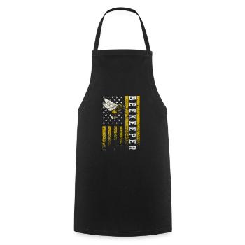 Abeilles reproductrices en nid d’abeille - Tablier de cuisine - noir - Devant - AI Model Male 185 dark (185cm)