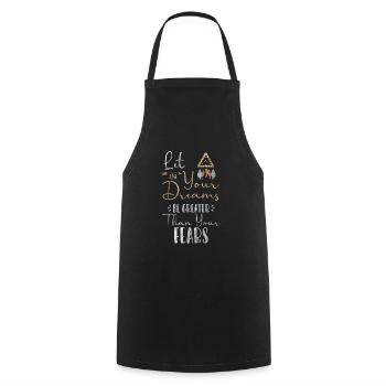 Dream Feather Happiness Sleeping - Cooking Apron - black - Front - AI Model Male 185 dark (185cm)