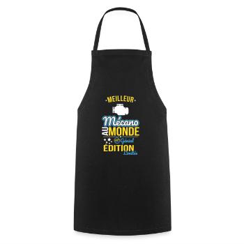 Meilleur Mécano au monde - 100% génial - Tablier de cuisine - noir - Devant - AI Model Male 185 dark (185cm)