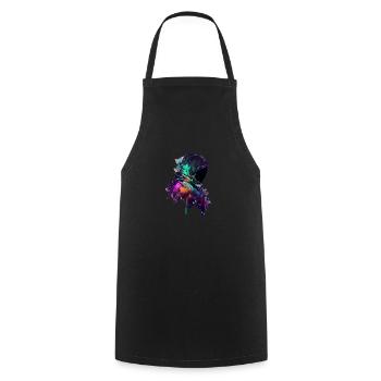 Outer Space Drippin Paint Art Fun Spaceman - Cooking Apron - black - Front - AI Model Male 185 dark (185cm)