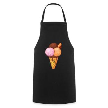 Crème glacée de style grunge vintage rétro - Tablier de cuisine - noir - Devant - AI Model Male 185 dark (185cm)