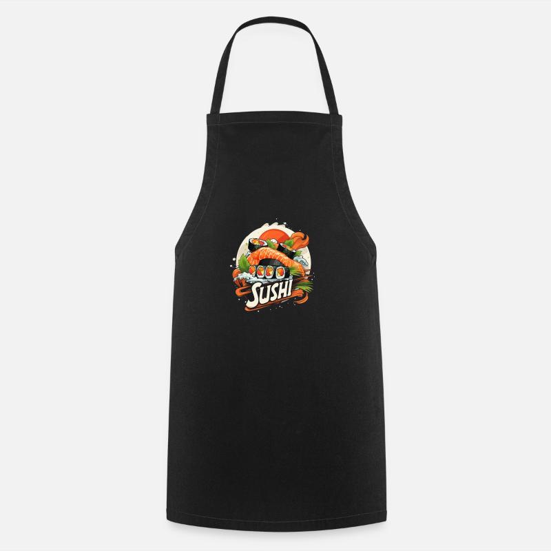 Elegant sushi selection - Cooking Apron - black