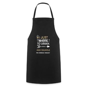 Je veux juste boire du café et... - Tablier de cuisine - noir - Devant - AI Model Male 185 dark (185cm)