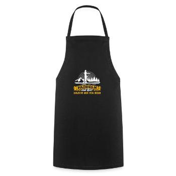 Paddeln & Bier - darum bin ich hier - SUP Spruch - Kochschürze - Schwarz - Vorne - AI Model Male 185 dark (185cm)
