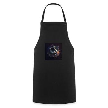 Crane abstrait n°11 - Tablier de cuisine - noir - Devant - AI Model Male 185 dark (185cm)