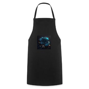 Abstract Skull n°8 - Cooking Apron - black - Front - AI Model Male 185 dark (185cm)