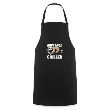 Faultier - Auftrags Chiller - Faulenzen Geschenk - Kochschürze - Schwarz - Vorne - AI Model Male 185 dark (185cm)