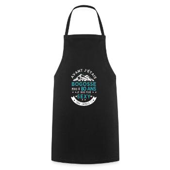 80 ans anniversaire homme pour amoureux - Tablier de cuisine - noir - Devant - AI Model Male 185 dark (185cm)