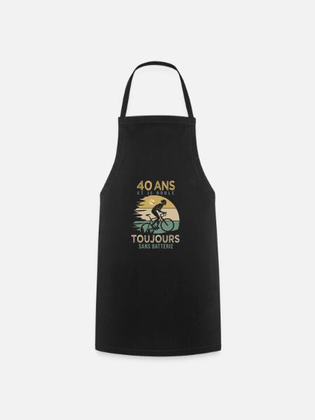 40 ans cadeau vélo 40 anniversaire velo - Tablier de cuisine - noir