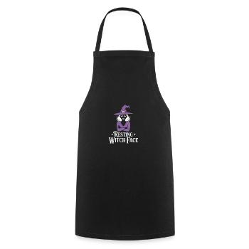 Resting Witch Face Halloween - Cooking Apron - black - Front - AI Model Male 185 dark (185cm)