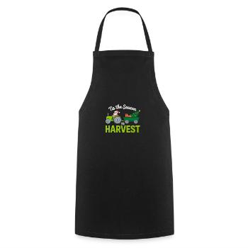 Tis The Season To Harvest Farm Tractor Christmas - Cooking Apron - black - Front - AI Model Male 185 dark (185cm)