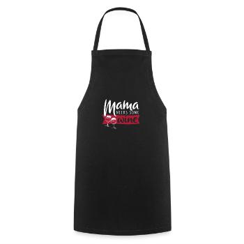 Fête des mères - Maman a besoin de vin - Cadeau - Tablier de cuisine - noir - Devant - AI Model Male 185 dark (185cm)