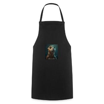 Creepy Otter Creature Spooky Zombie Otter - Cooking Apron - black - Front - AI Model Male 185 dark (185cm)