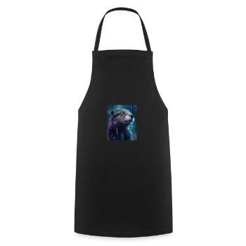 Science Fiction Evolved Animal Robot Otter - Cooking Apron - black - Front - AI Model Male 185 dark (185cm)