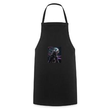 Science Fiction Evolved Animal Robot Otter - Cooking Apron - black - Front - AI Model Male 185 dark (185cm)