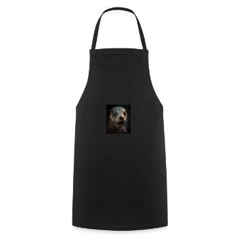 Creepy Otter Creature Spooky Zombie Otter - Cooking Apron - black - Front - AI Model Male 185 dark (185cm)
