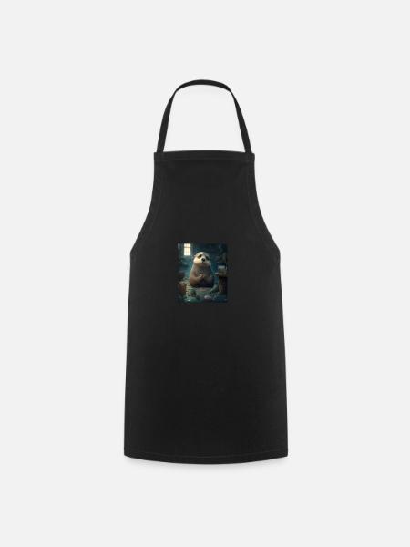 Self Conscious Worried Otter Funny Sea Otter Puns - Kochschürze - Schwarz