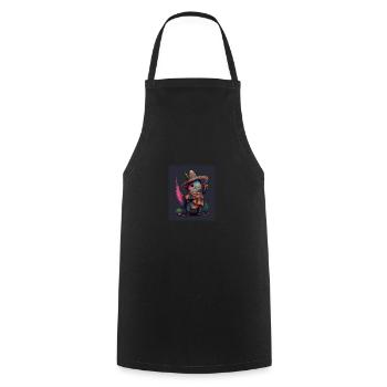 Poisson Mexicain Marche Kawaii Dabbing Mexicain - Tablier de cuisine - noir - Devant - AI Model Male 185 dark (185cm)
