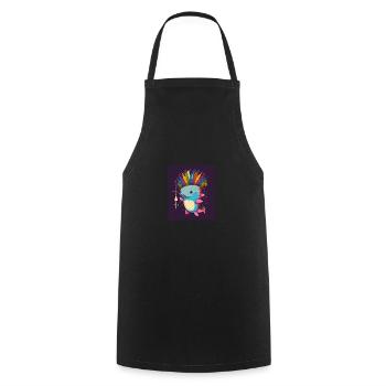 Cinco De Mayo Pinata Party Cute Axolotl Pinata - Cooking Apron - black - Front - AI Model Male 185 dark (185cm)