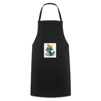 Vaquita Wearing Sombrero Kawaii Dabbing Vaquita - Cooking Apron - black - Front - AI Model Male 185 dark (185cm)