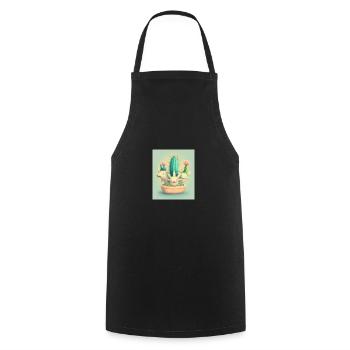 Mexican Cactus Plant Lover Cactus Axolotl Mexican - Cooking Apron - black - Front - AI Model Male 185 dark (185cm)