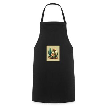 Dinosaur Lover Green Dinosaur Wearing Sombrero - Cooking Apron - black - Front - AI Model Male 185 dark (185cm)