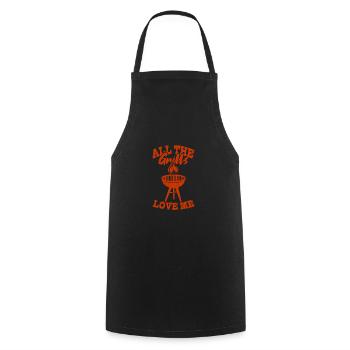 Barbecue Love Me BBQ Barbecue BBQ Gift - Cooking Apron - black - Front - AI Model Male 185 dark (185cm)