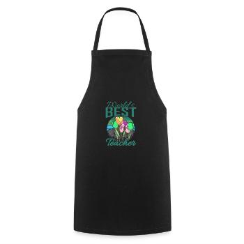 Meilleur professeur du monde avec un cadeau d'école de fleurs - Tablier de cuisine - noir - Devant - AI Model Male 185 dark (185cm)