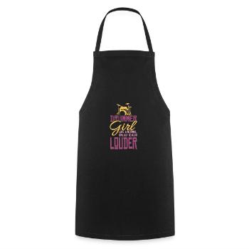Drummer Girl Musiker Schlagzeuger Geschenk Mädchen - Kochschürze - Schwarz - Vorne - AI Model Male 185 dark (185cm)