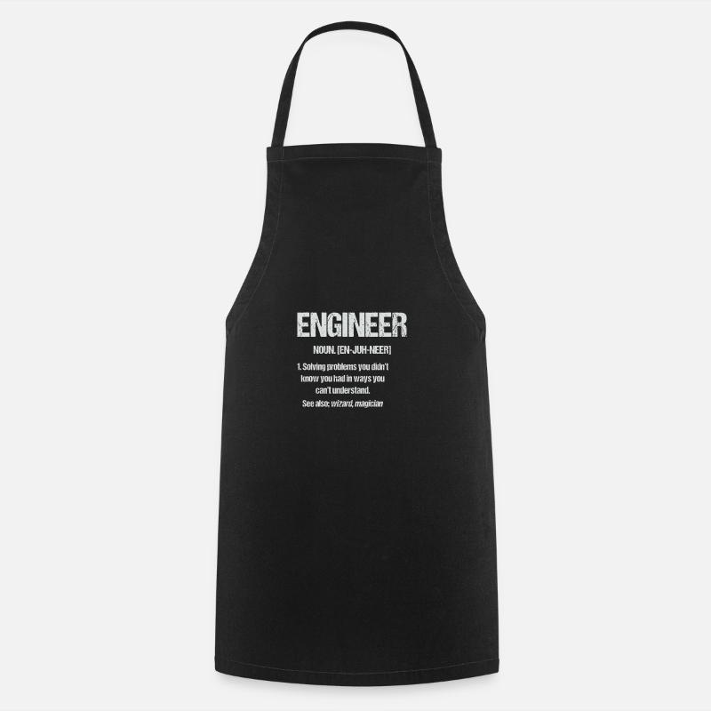 Engineer Wizard Magician Gifts for Engineers - Cooking Apron - black