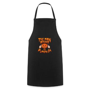 HOMME DERRIÈRE LA CITROUILLE costume cadeau d’Halloween - Tablier de cuisine - noir - Devant - AI Model Male 185 dark (185cm)