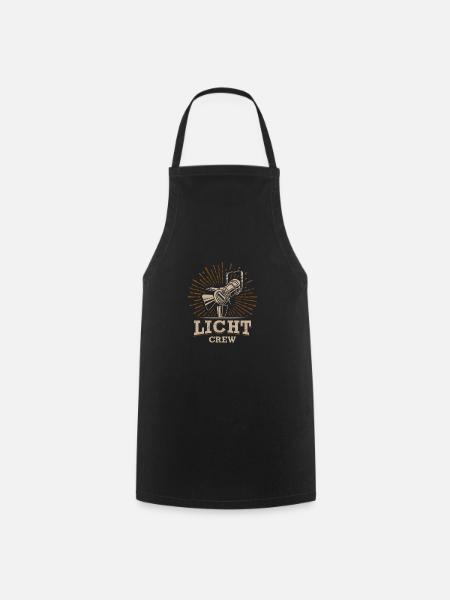LIGHT CREW Cadeau de technicien en éclairage rétro - Tablier de cuisine - noir