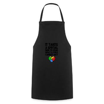 AUTISM SPECIAL MOM Autism Awareness Gift - Cooking Apron - black - Front - AI Model Male 185 dark (185cm)