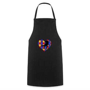AUTISM AWARENESS DINO autism gift autistic - Cooking Apron - black - Front - AI Model Male 185 dark (185cm)