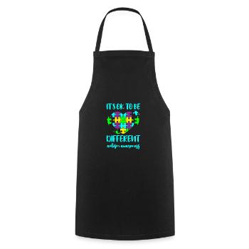 AUTISM DIFFERENT IS OK Cadeau pour les personnes autistes - Tablier de cuisine - noir - Devant - AI Model Male 185 dark (185cm)